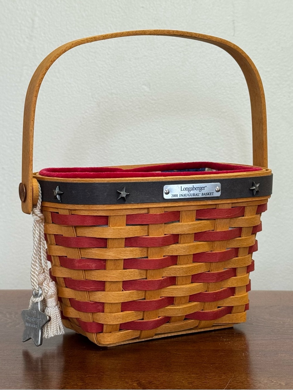 Longaberger Inaugural Basket FAMILY Signed American Patriotic Decor 2001 Retired